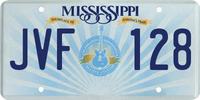 MS license plate JVF128