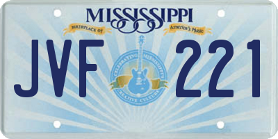 MS license plate JVF221