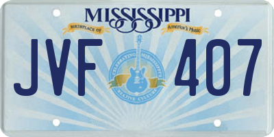 MS license plate JVF407
