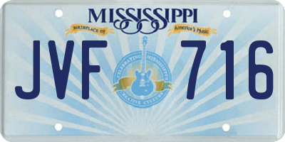 MS license plate JVF716