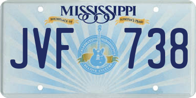 MS license plate JVF738