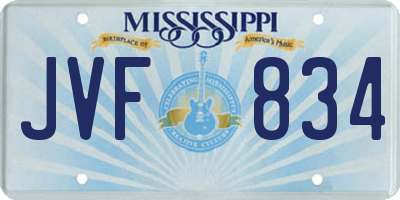 MS license plate JVF834