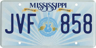 MS license plate JVF858