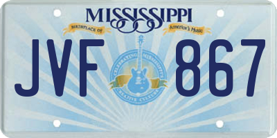 MS license plate JVF867