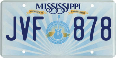 MS license plate JVF878