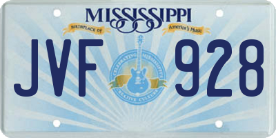 MS license plate JVF928