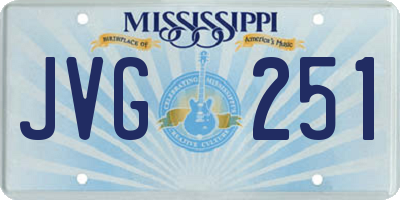 MS license plate JVG251