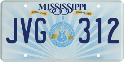 MS license plate JVG312