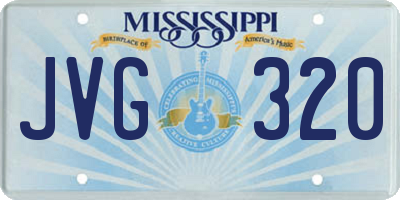 MS license plate JVG320