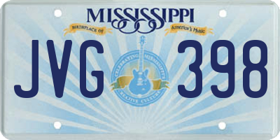 MS license plate JVG398