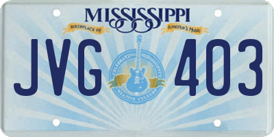 MS license plate JVG403