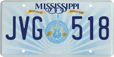MS license plate JVG518