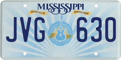 MS license plate JVG630