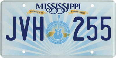 MS license plate JVH255