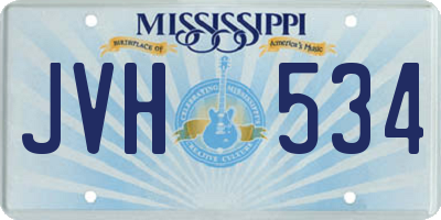 MS license plate JVH534
