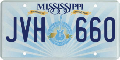 MS license plate JVH660