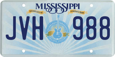 MS license plate JVH988
