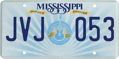 MS license plate JVJ053
