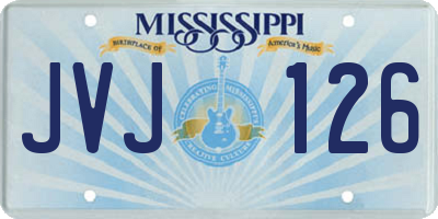MS license plate JVJ126
