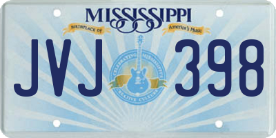 MS license plate JVJ398