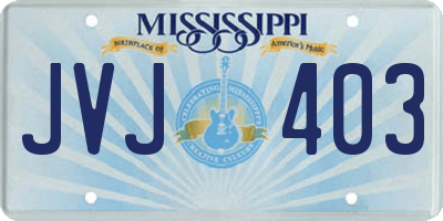 MS license plate JVJ403