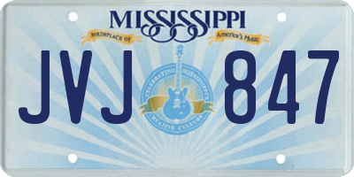 MS license plate JVJ847
