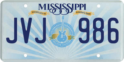 MS license plate JVJ986
