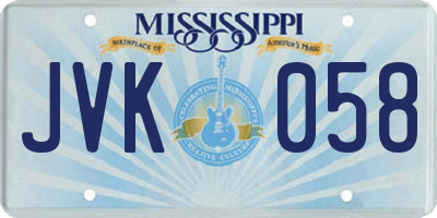 MS license plate JVK058