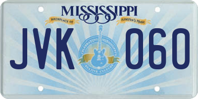 MS license plate JVK060