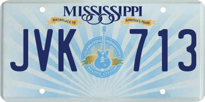 MS license plate JVK713