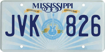MS license plate JVK826