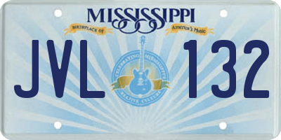 MS license plate JVL132