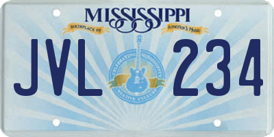 MS license plate JVL234