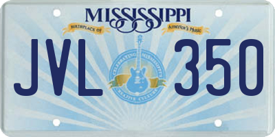 MS license plate JVL350