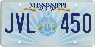 MS license plate JVL450