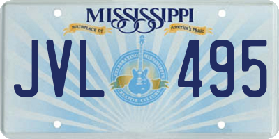 MS license plate JVL495