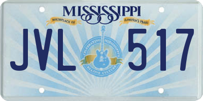 MS license plate JVL517