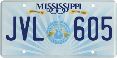 MS license plate JVL605