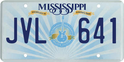 MS license plate JVL641