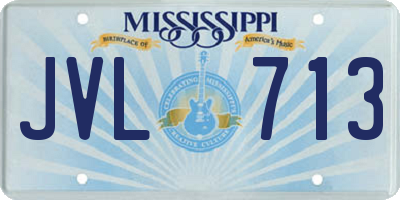 MS license plate JVL713
