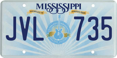 MS license plate JVL735