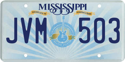 MS license plate JVM503