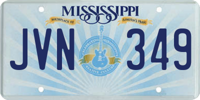 MS license plate JVN349