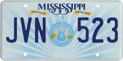MS license plate JVN523