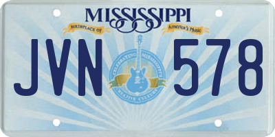 MS license plate JVN578