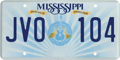 MS license plate JVO104