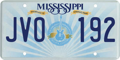 MS license plate JVO192