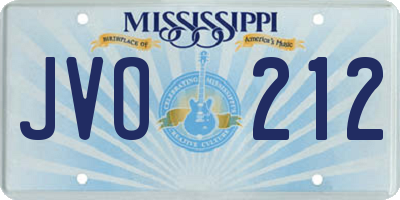 MS license plate JVO212