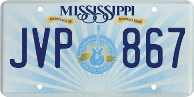MS license plate JVP867