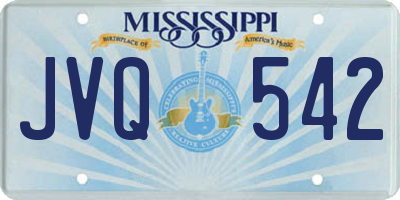 MS license plate JVQ542